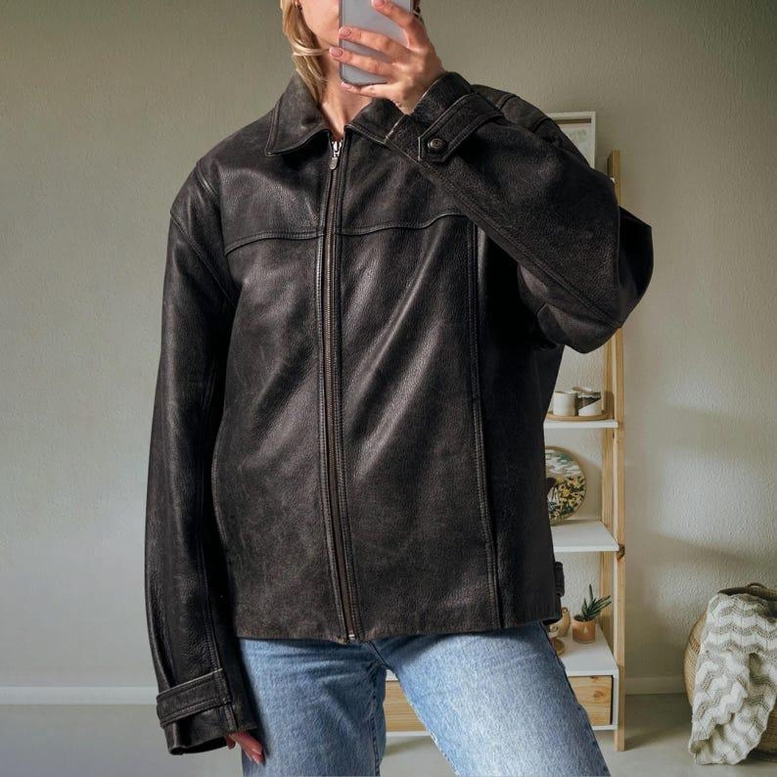 Women Black -02 Oversized Leather Jacket