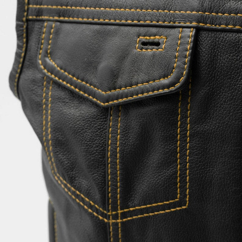 Men Biker  Leather Vest