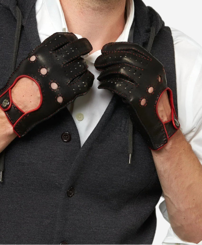 Men Black 02 Driving Gloves