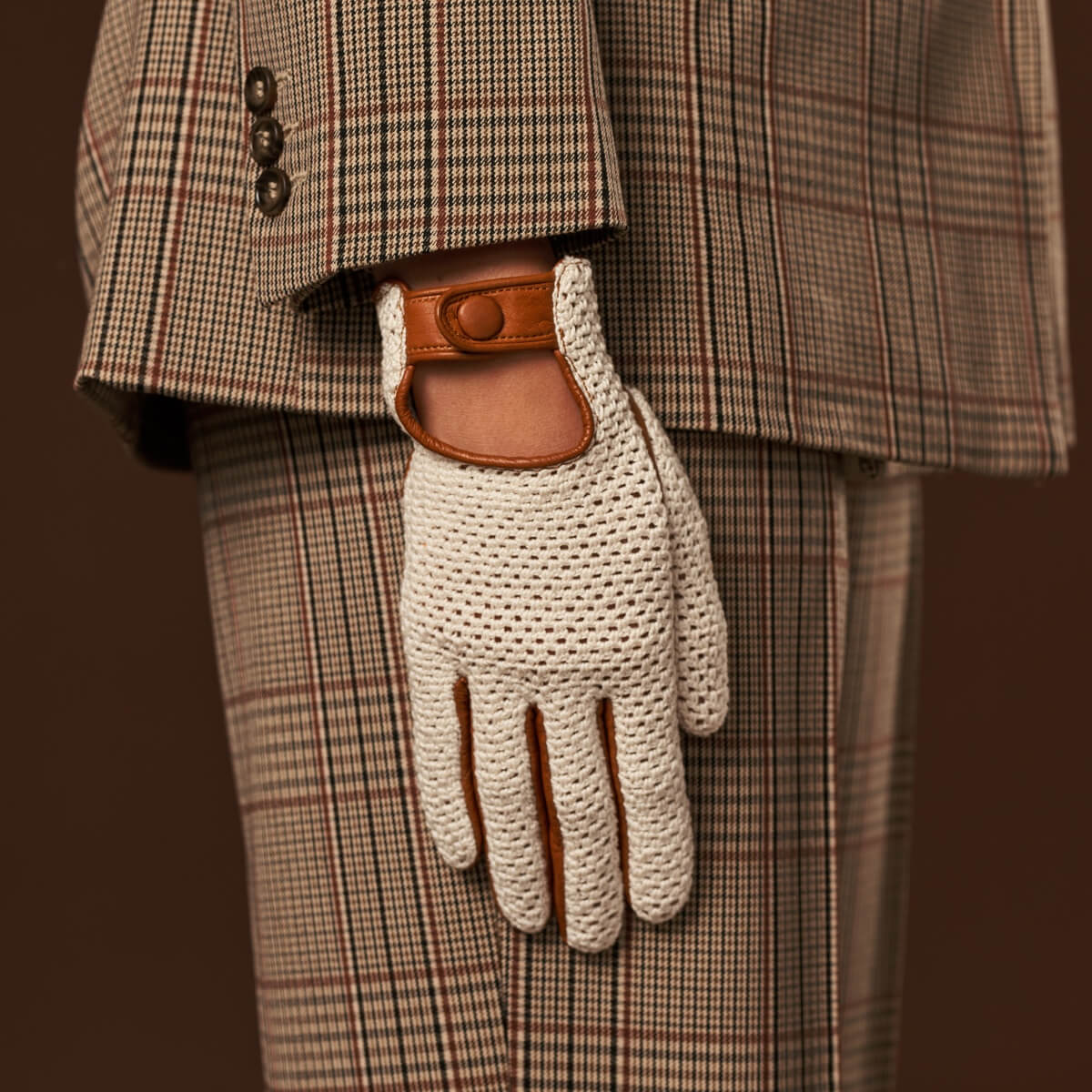 Women Brown Driving Leather Gloves
