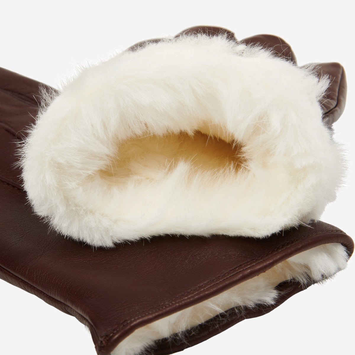 Women Brown Winter Leather Gloves