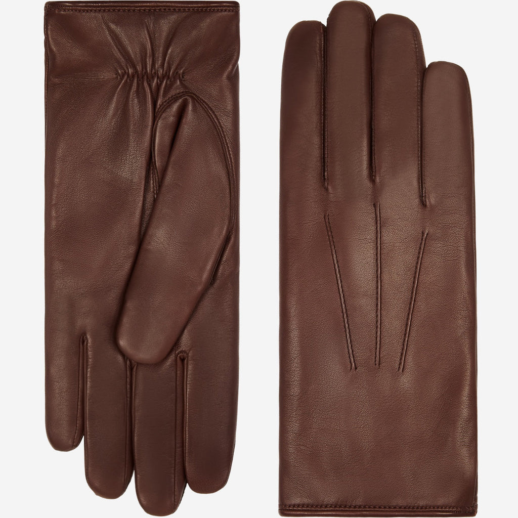 Women Brown Winter Leather Gloves