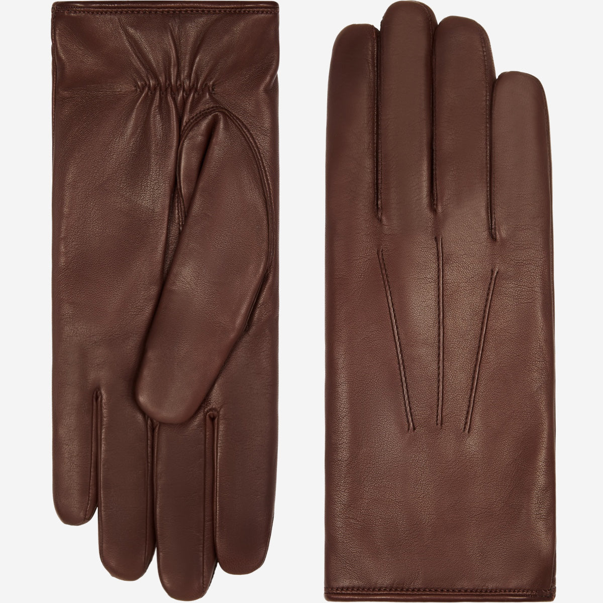 Women Brown Winter Leather Gloves