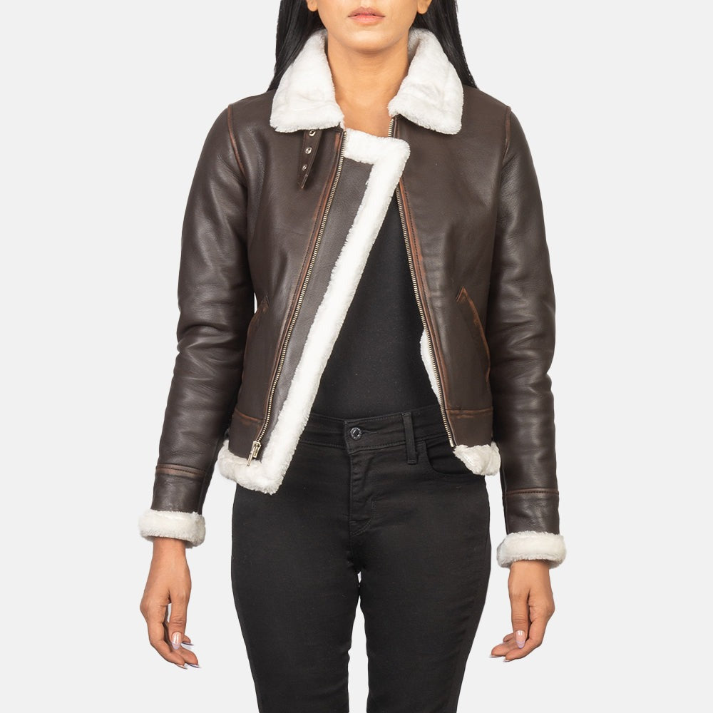 Brown 01  Shearling Leather Jacket