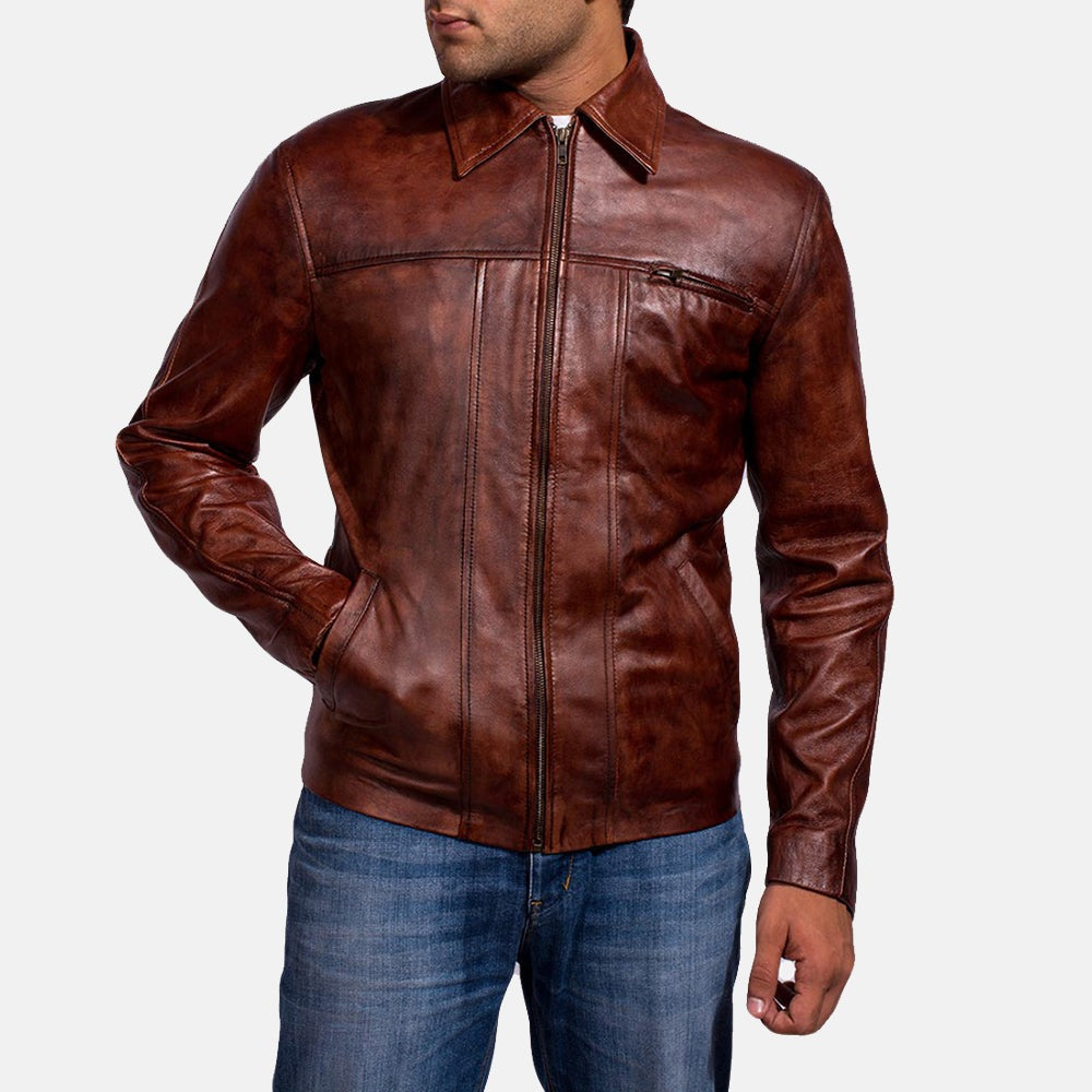 Maroon Leather Jacket