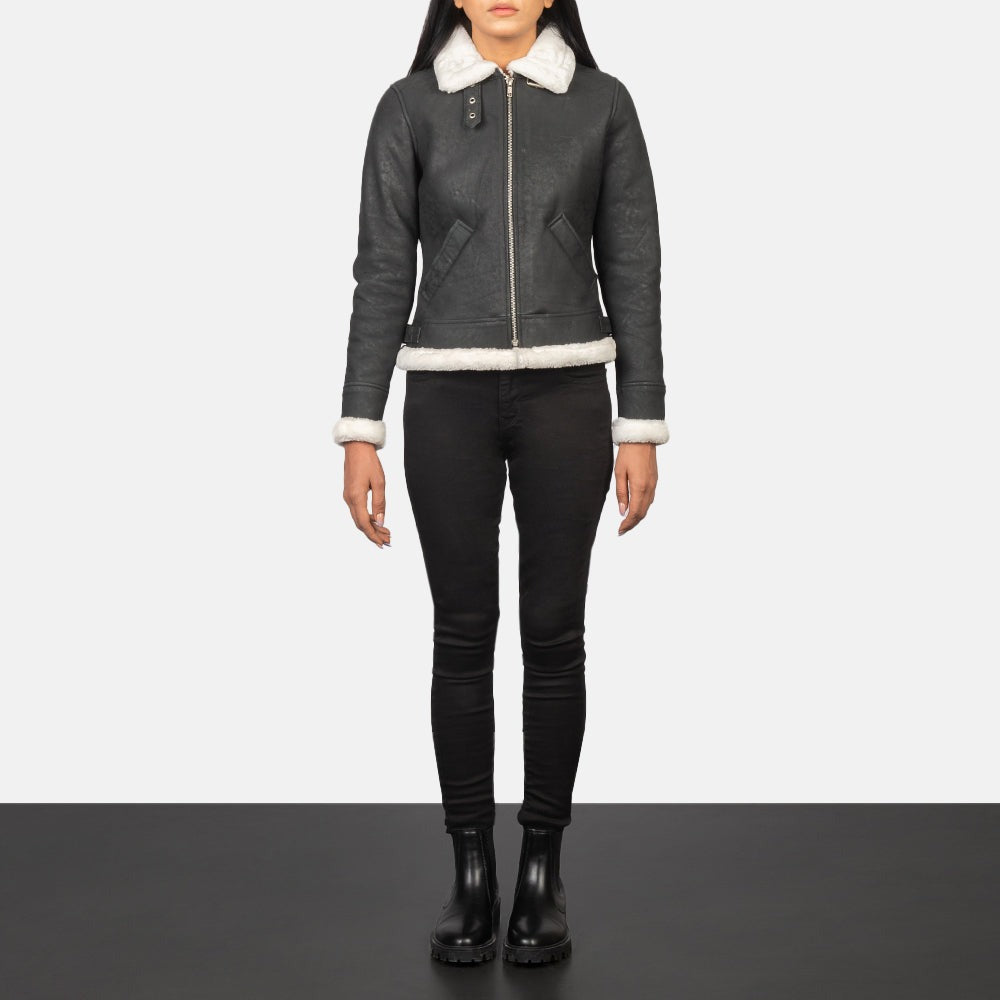 Black 02 Shearling Leather Jacket