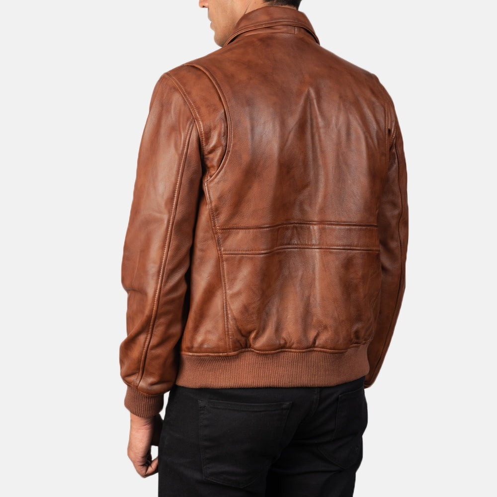 Brown A2 Leather Bomber Jacket