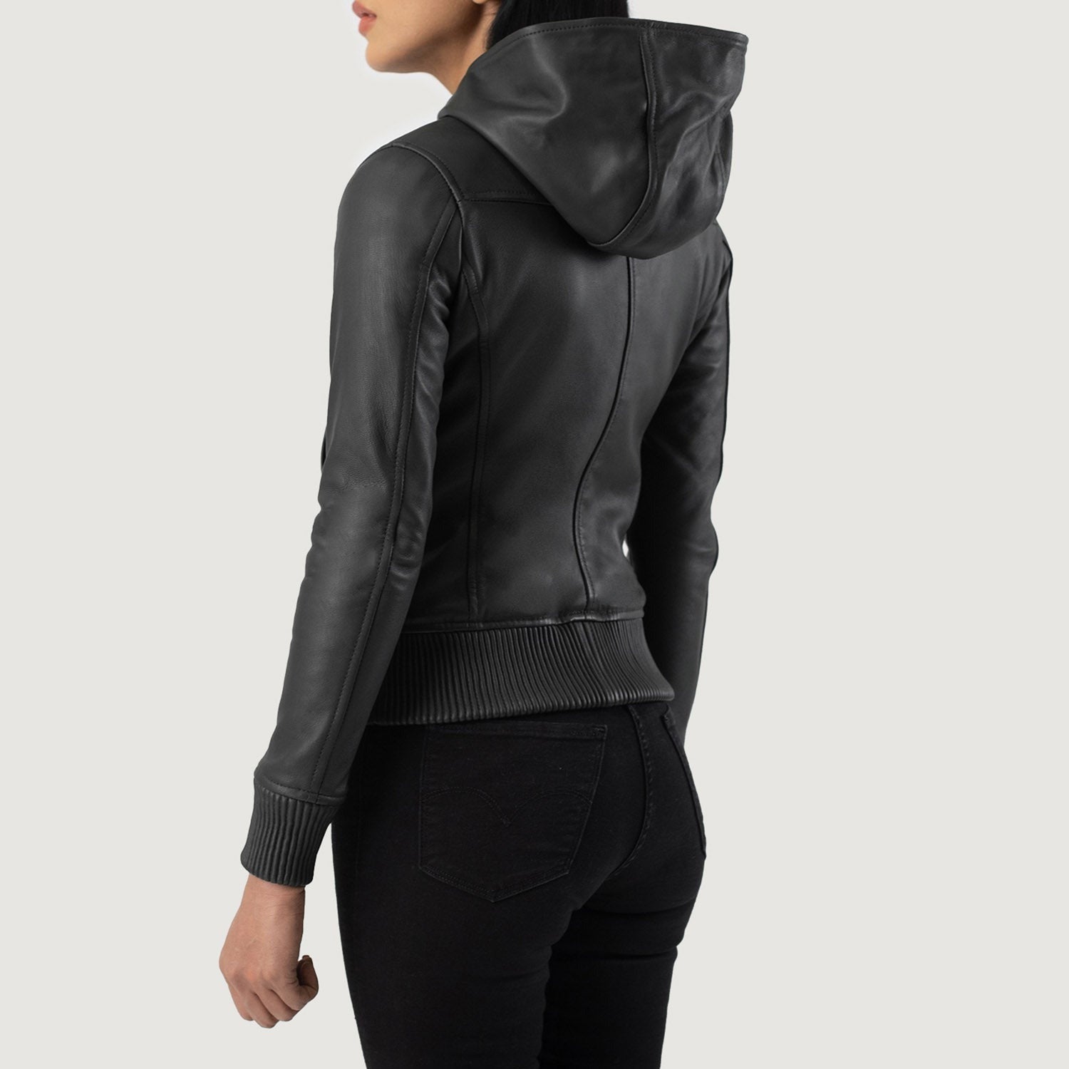 Women Black -06 Bomber  Leather Jacket