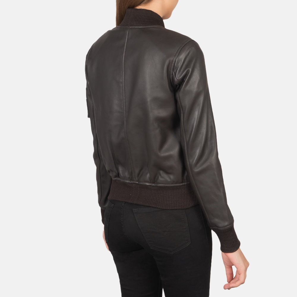 Women Black -02  Bomber  Leather Jacket