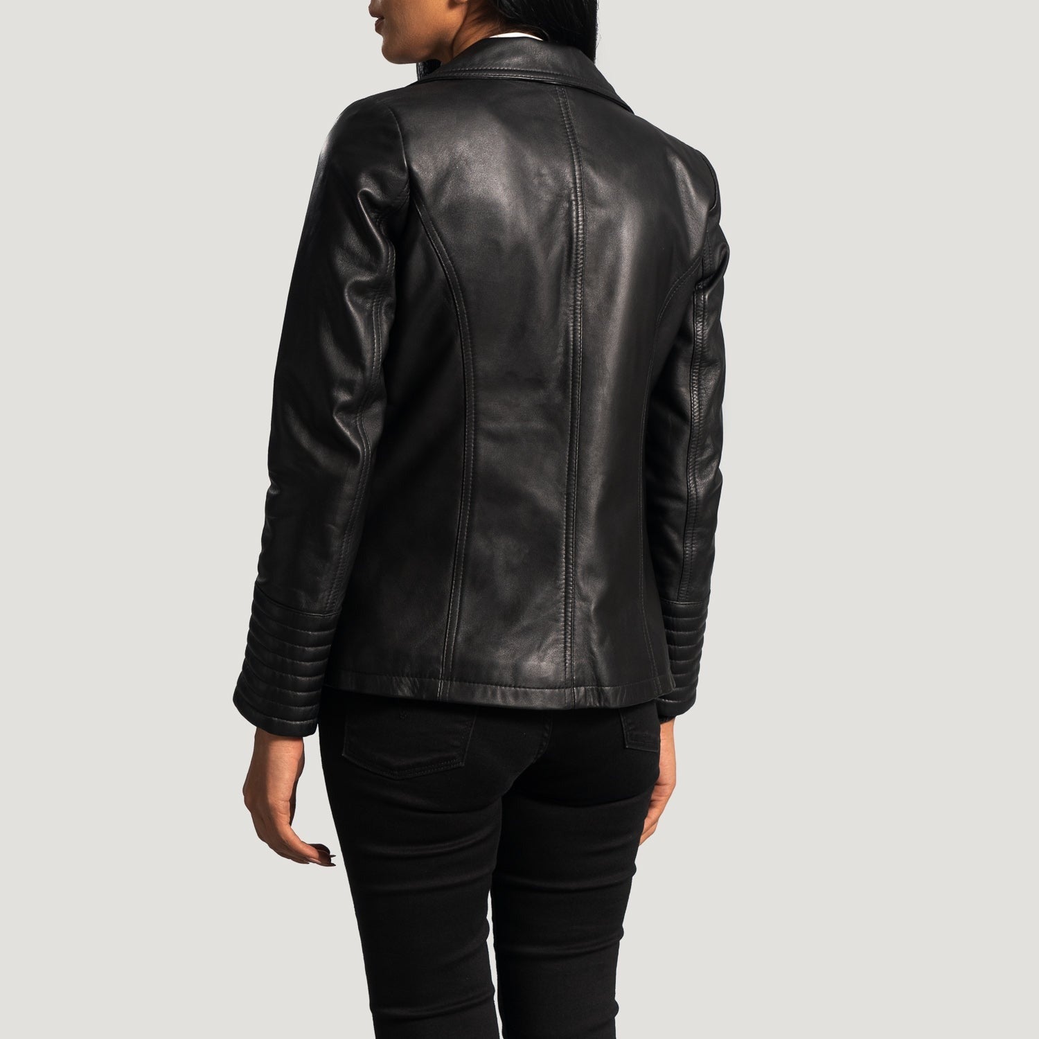 Women Black 02 Leather Blazer