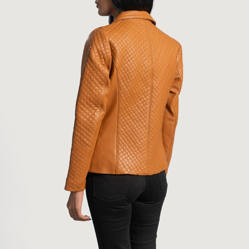 Women Bronze 03  Leather Blazer