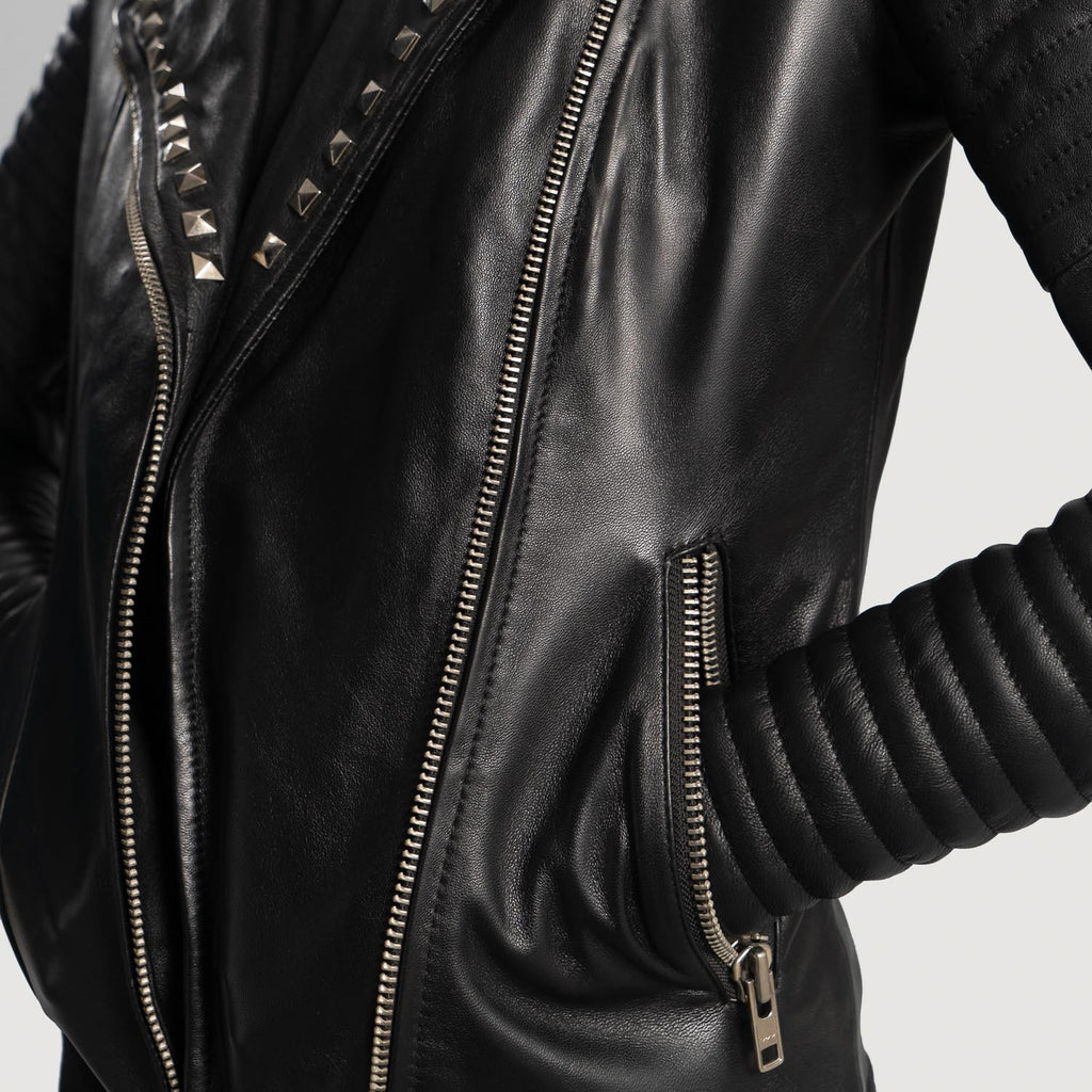 Black  Biker Leather Jacket