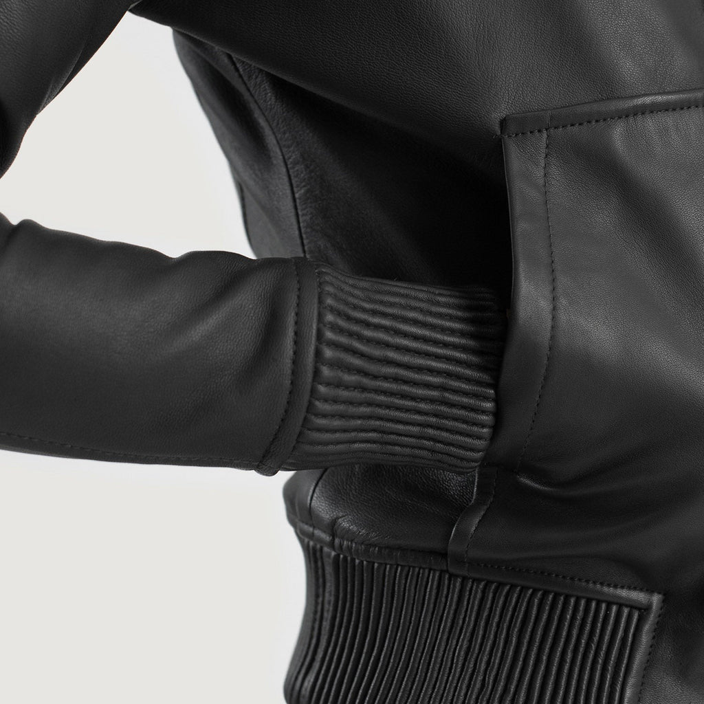 Women Black -06 Bomber  Leather Jacket