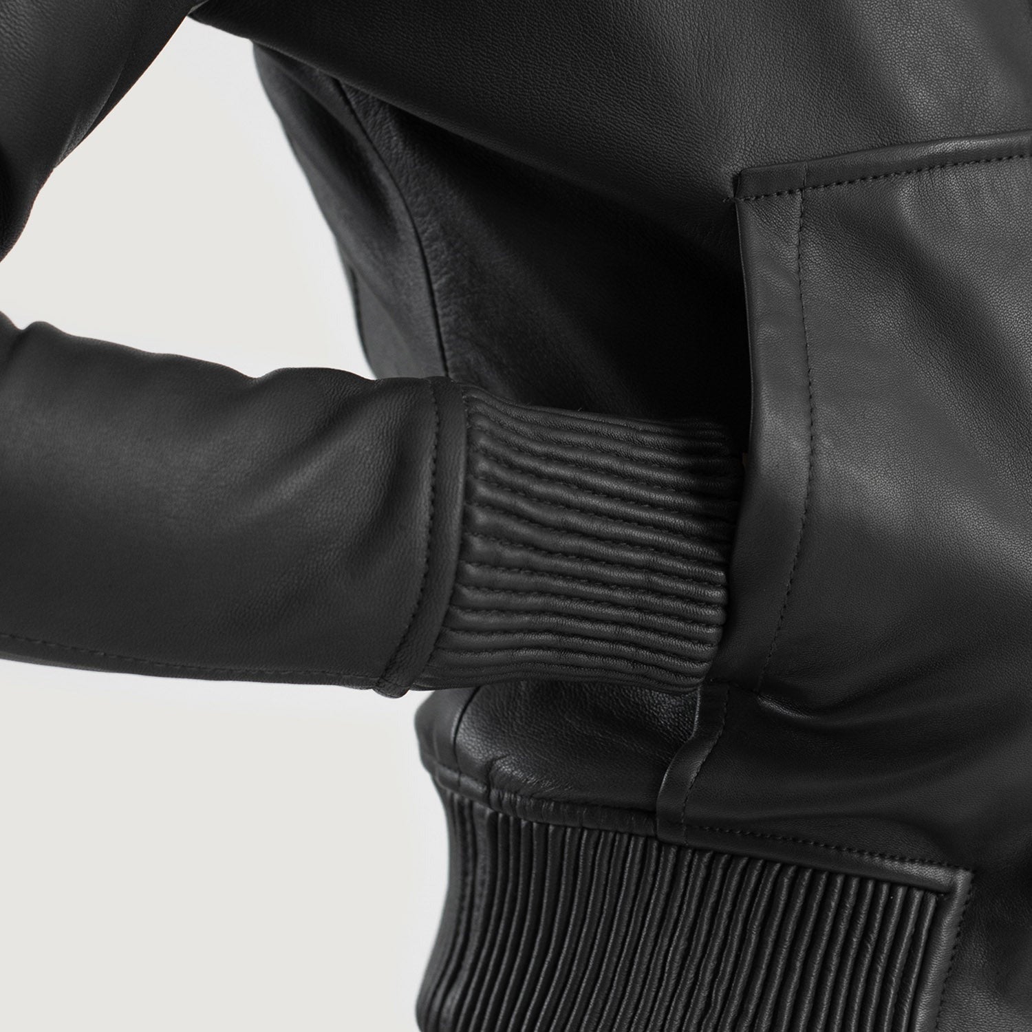Women Black -06 Bomber  Leather Jacket