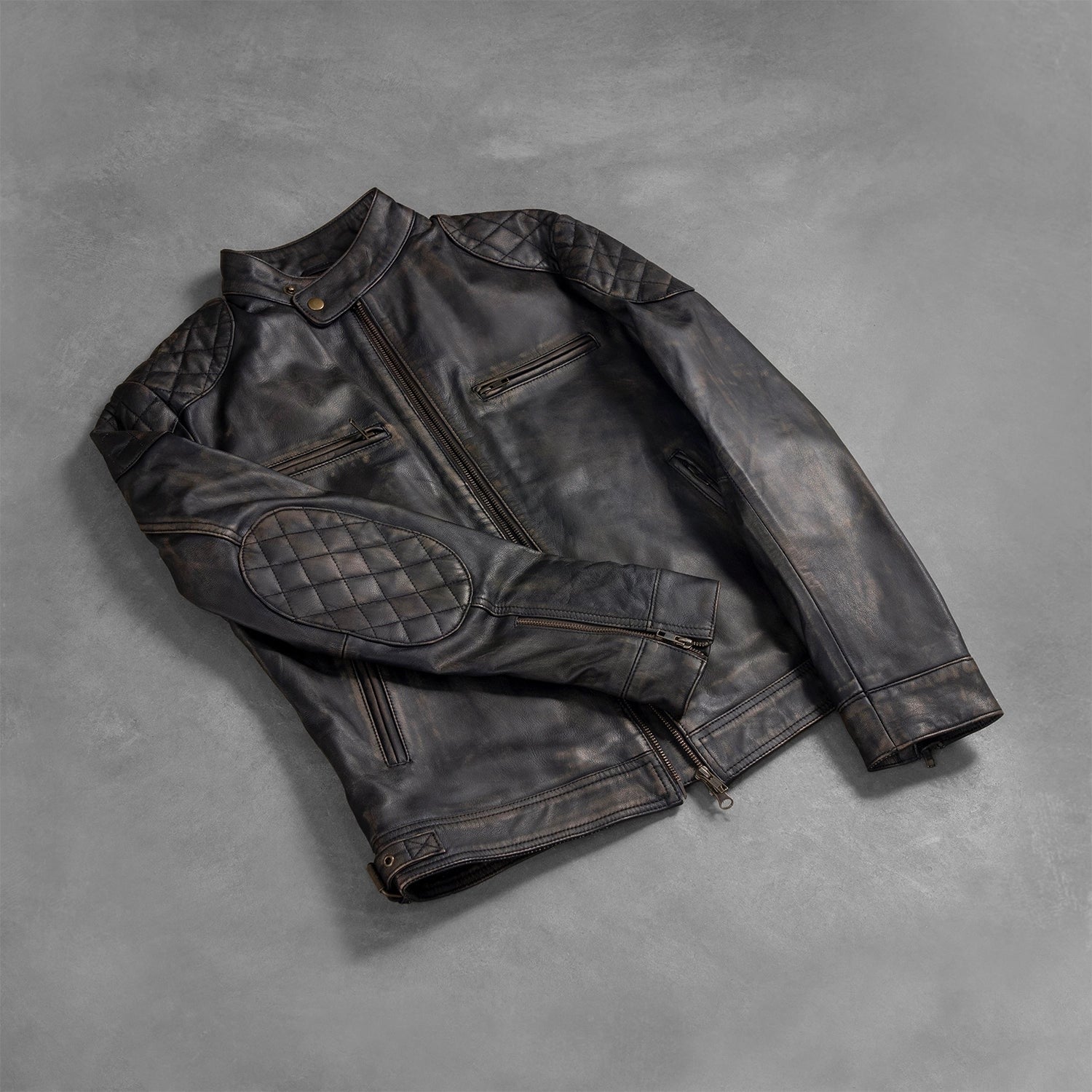 Distressed Brown Leather Jacket