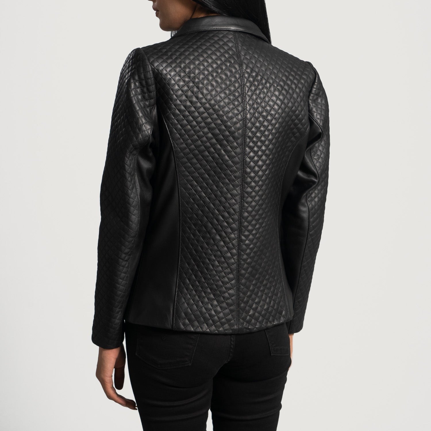 Women Black Leather Blazer