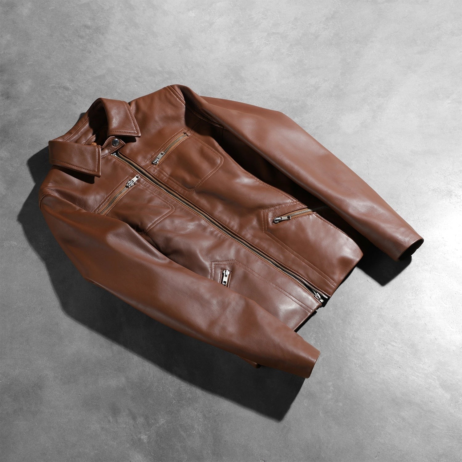 Women Bronze Biker Leather Jacket