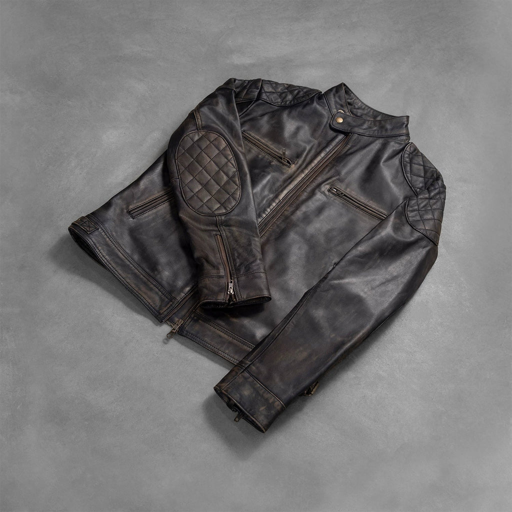 Distressed Brown Leather Jacket