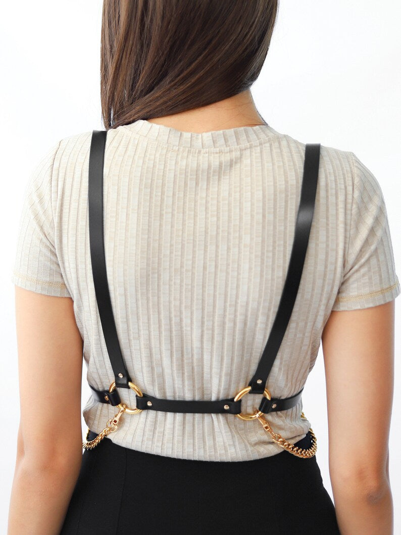 Women Black  Harness Blet