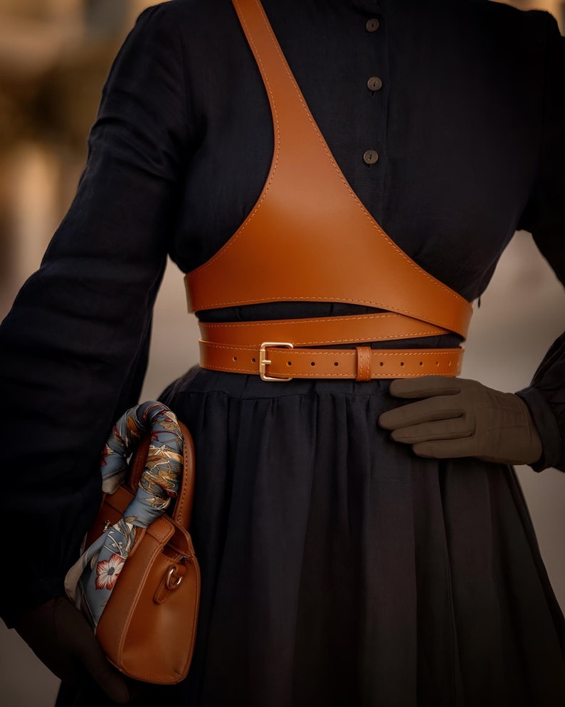 Fashion Harness Belt in high quality leather