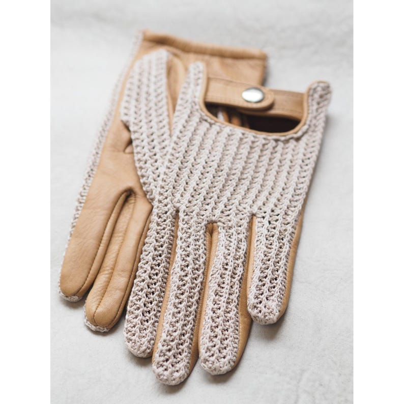 Women Bronze Driving Leather Gloves