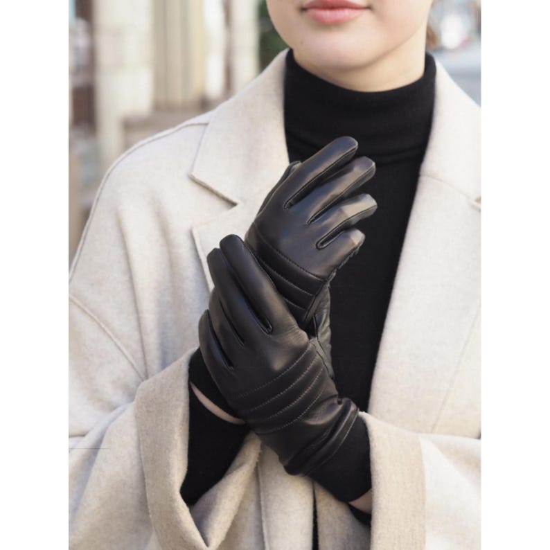 Women Winter Leather Gloves