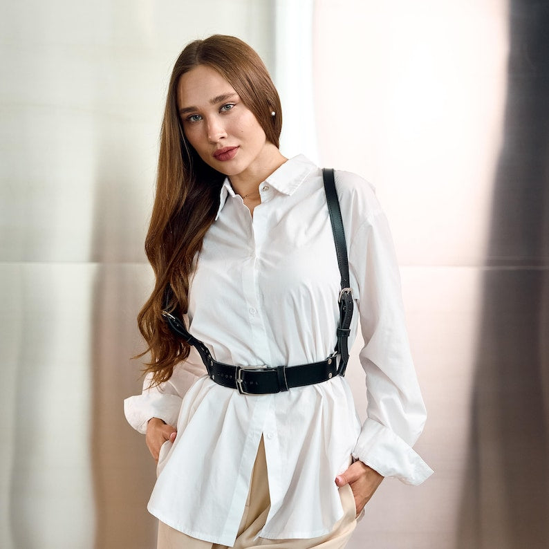 Black Leather Women Harness Blet Best Design Forever