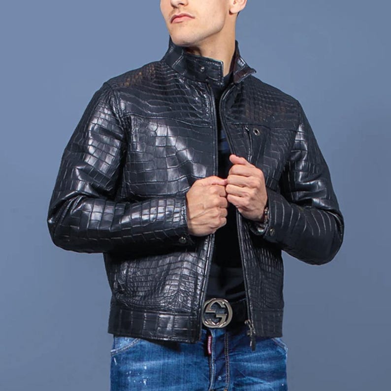 Crocodile Leather Jacket
