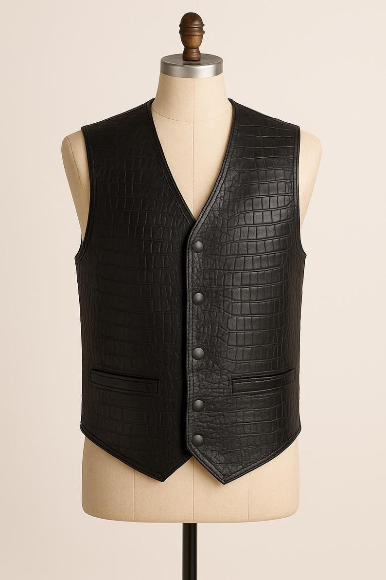 Black Leather Vest